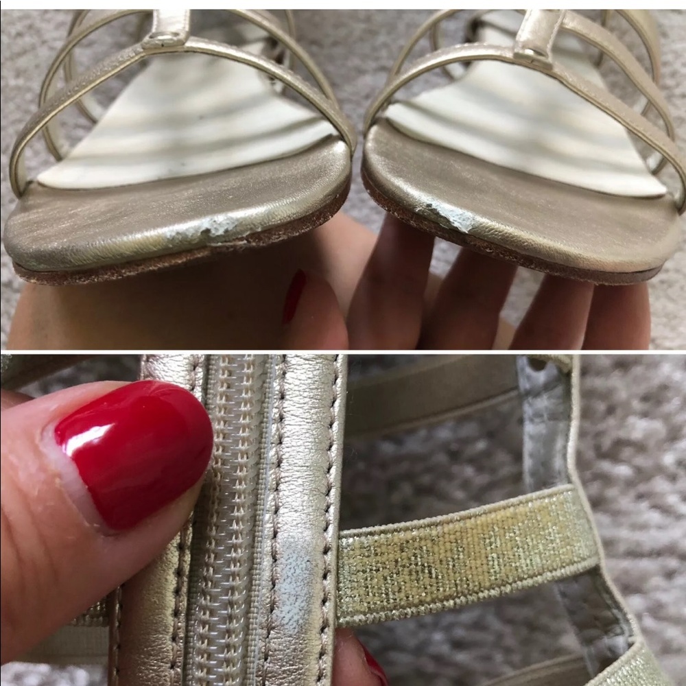 Stuart Weitzman Tall Gladiator Sandals Gold 7.5 - Picture 8 of 8